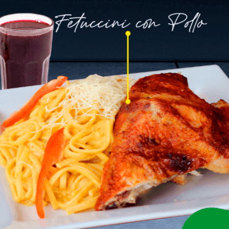 Tallarín a la Huancaína con 1/4 de Pollo