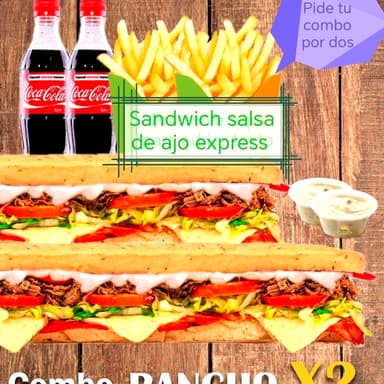 Combo Ropavejero por 2 Papas ,2 Sandwich,2 Gaseosa