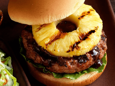 Hamburguesa Hawaiana BBQ con Papas 🍔