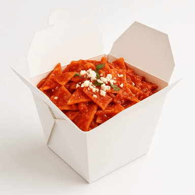 Chilaquiles Rojos en Cajita