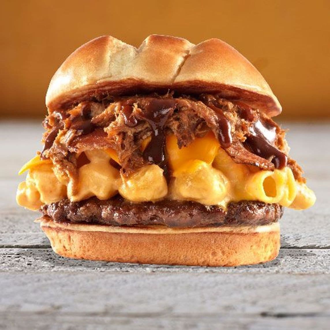 Mac&Cheese Pulled Pork Burger