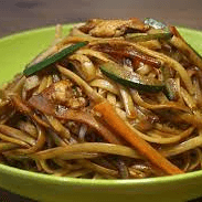 Tallarines con Carne de Cerdo