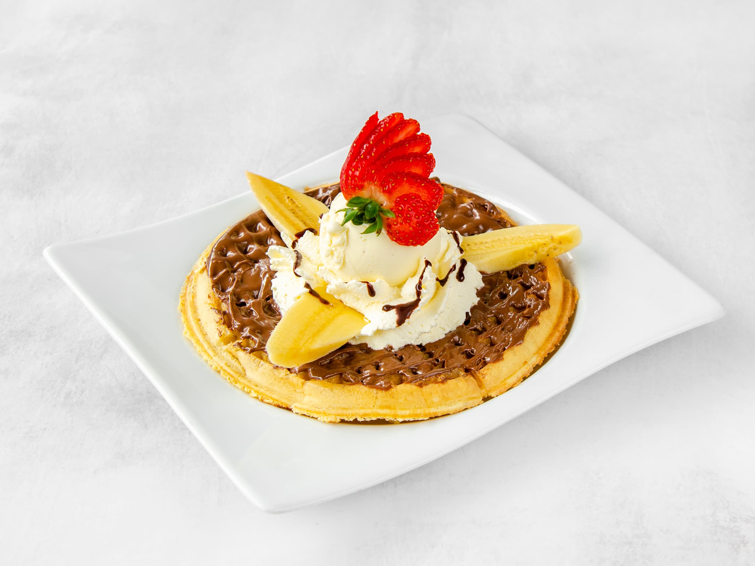 Waffle de Nutella y Banano