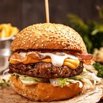 Hamburguesa Queso Crema de Pollo