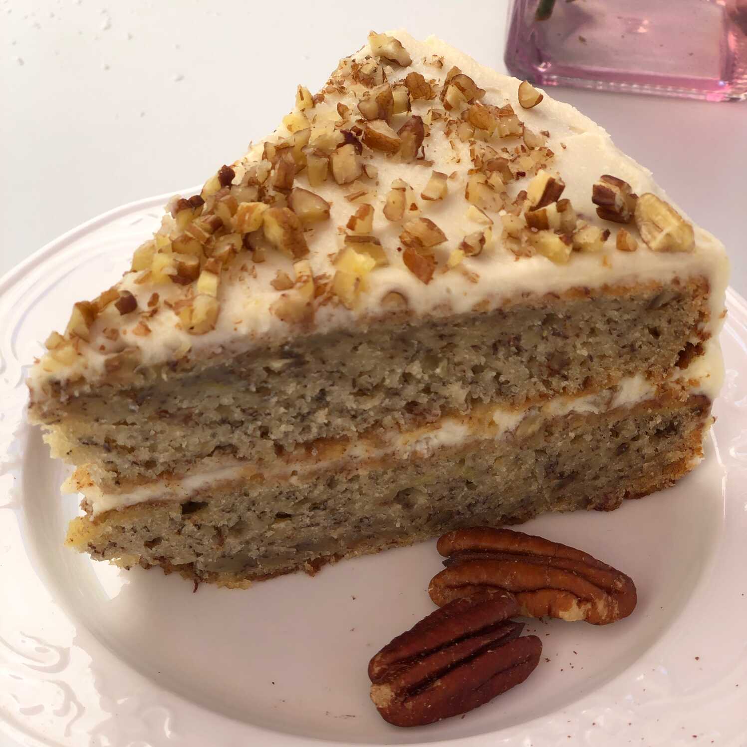 Pastel plátano nuez (rebanada)