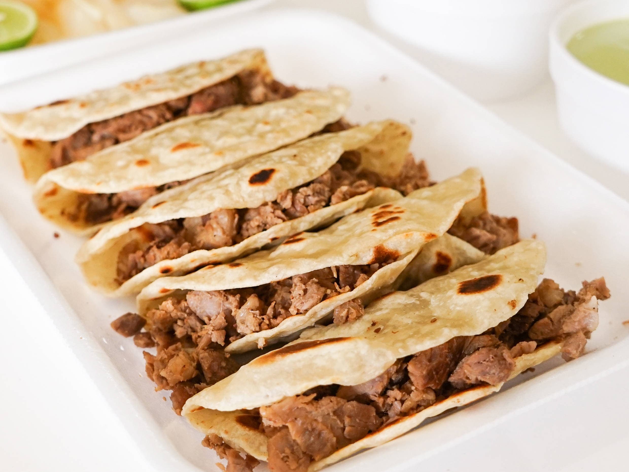 Tacos de Carne Asada en Harina