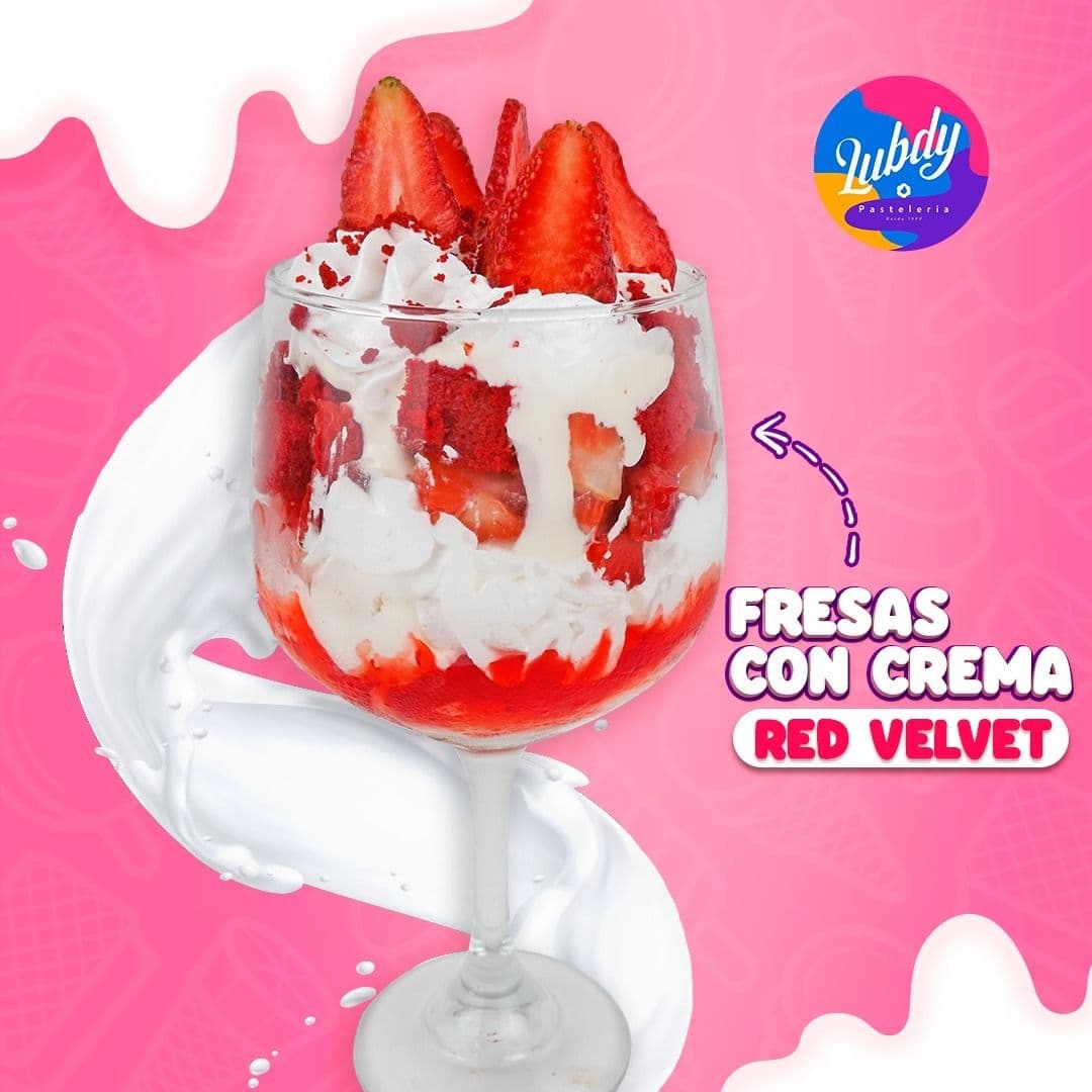 Fresas Redvelvet con Helado