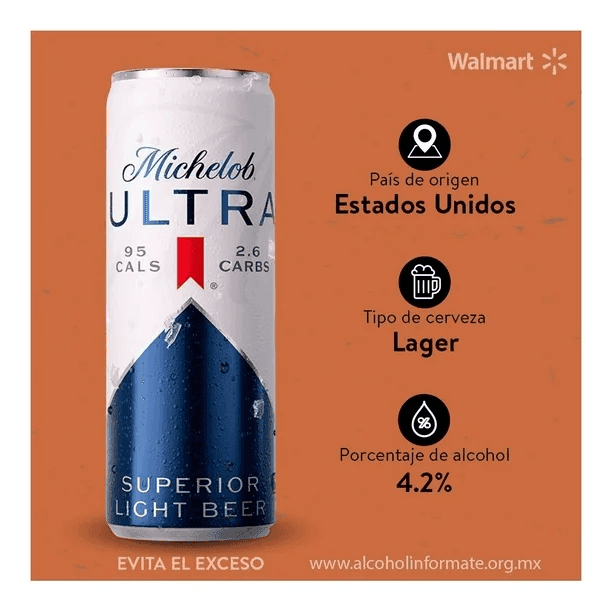 Cerveza Michelob Ultra Lata 355 ml