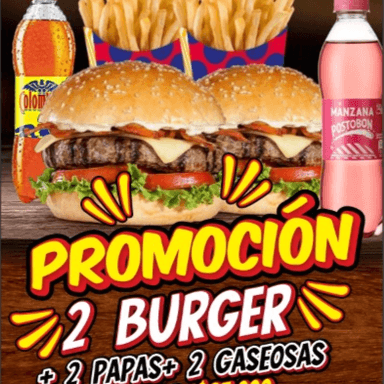 2 Hamburguesas Especiales + 2 Gaseosas 250ml🔥