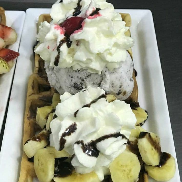 Waffle Banano y Nutella
