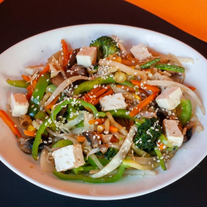 Wok Doble Verdura con Tofu