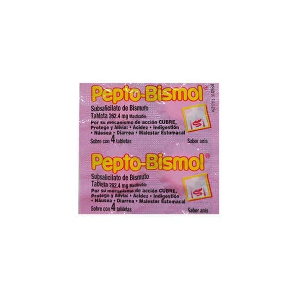 Perptobismol 2 tabletas masticables