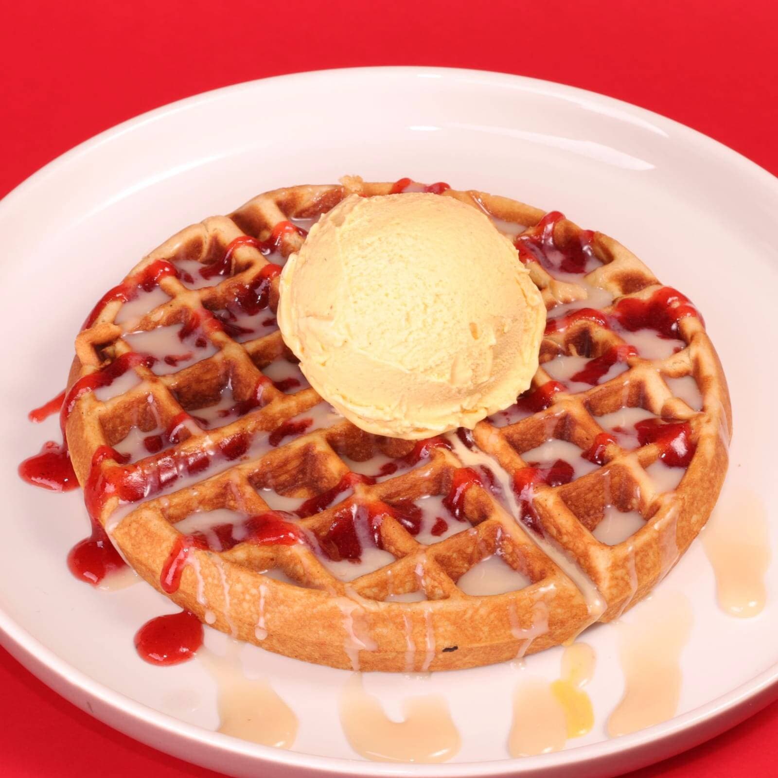 Waffle con Helado