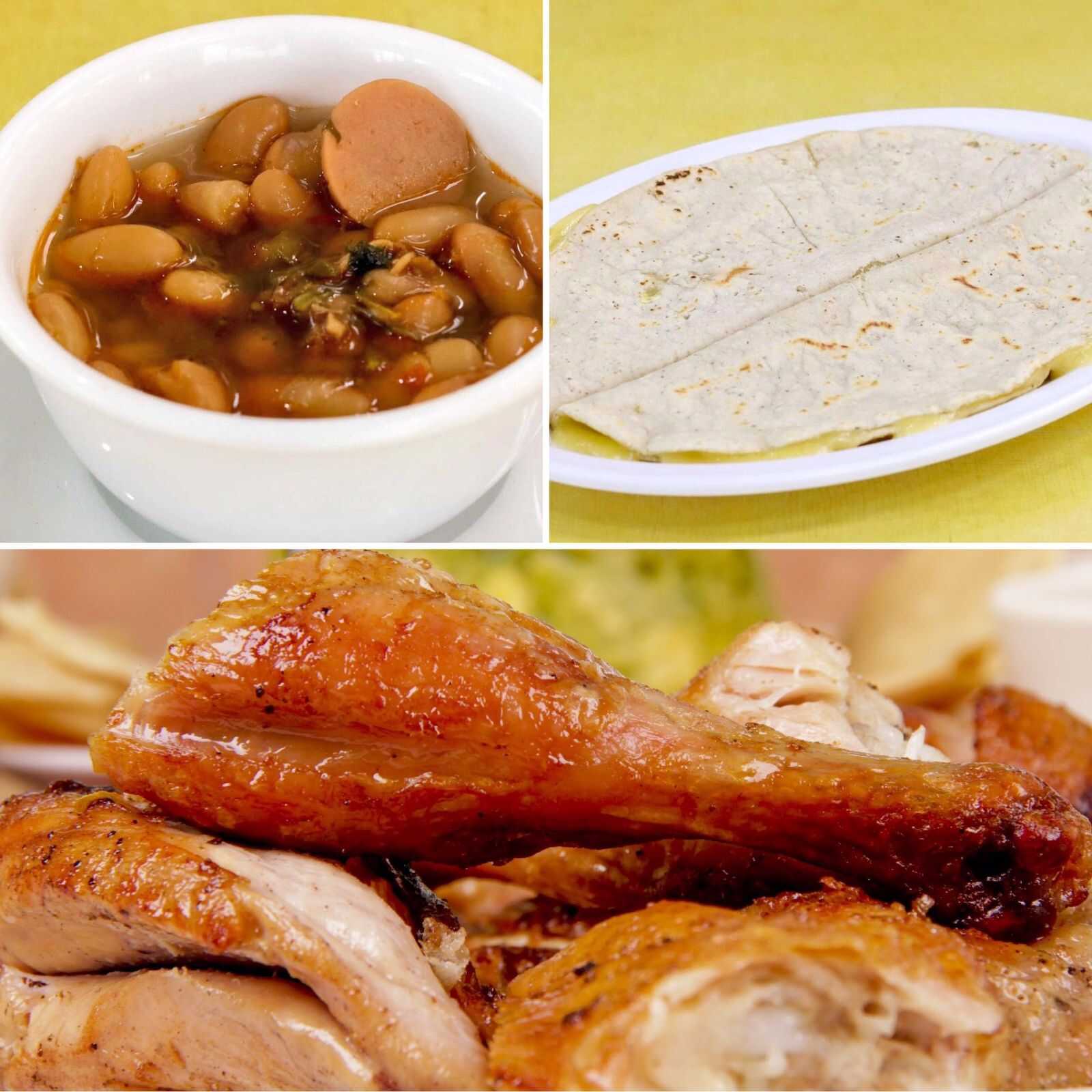 1/2 Pollo+Frijoles+Quesadillas