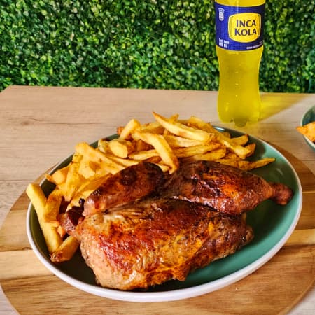1/2 Pollo con Papas + Inca Kola 600 ml