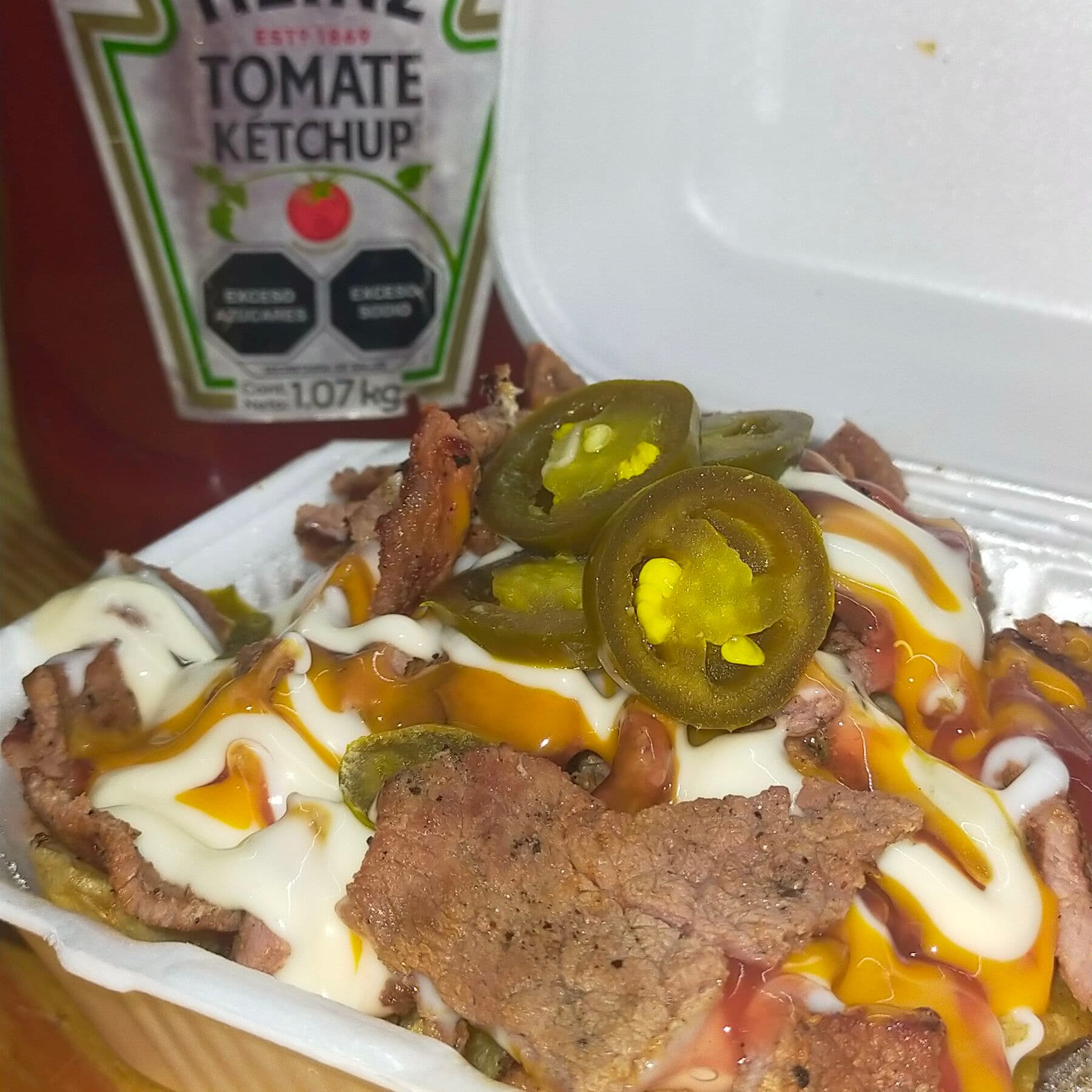 Papas  a la Francesa con Carne Asada