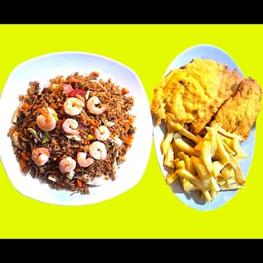 Arroz Chino con Chuleta y Papas 5 personas