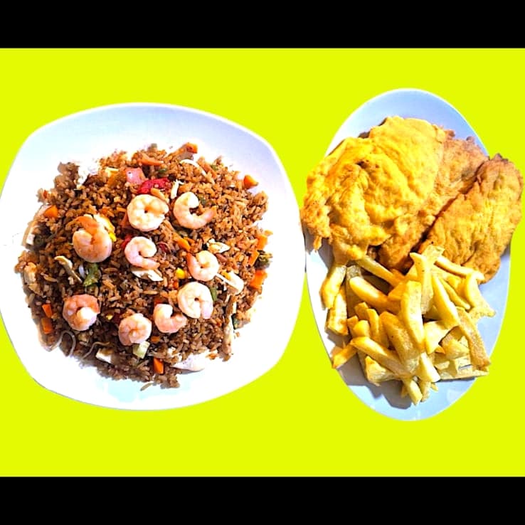 Arroz Chino con Chuleta y Papas 5 personas