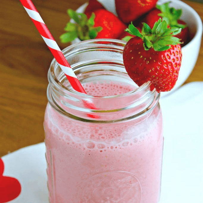 Batido de Fresa en Leche