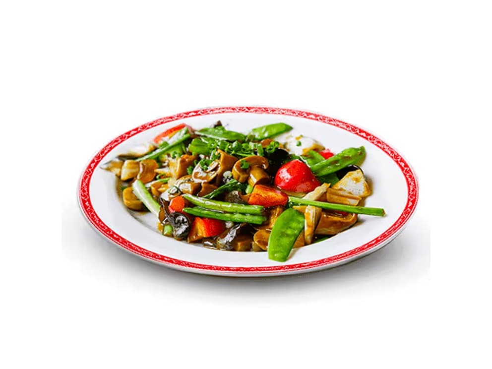 Verduras Salteadas Con Hongos Chinos