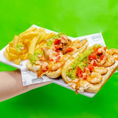 2 Hotdogs de Camarón + Papas