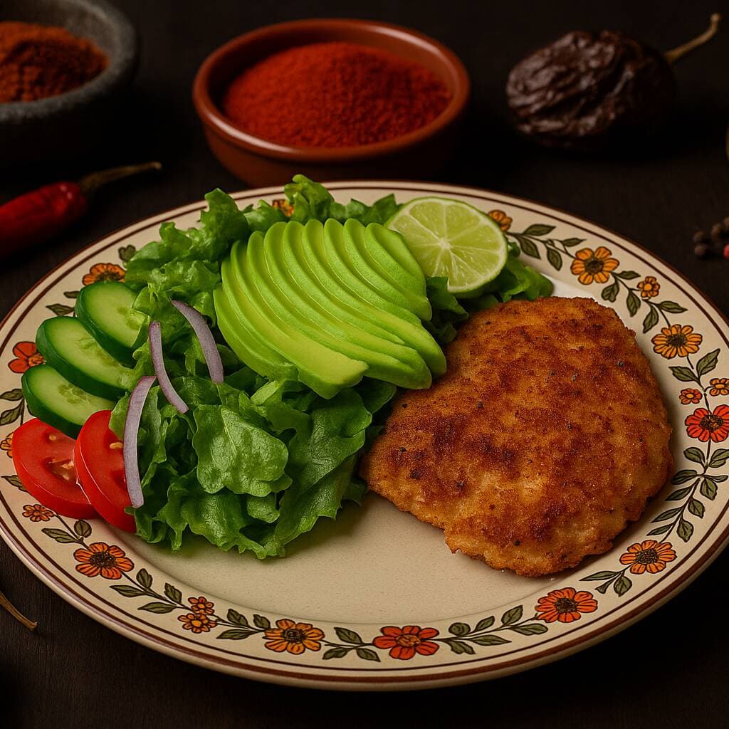 FILETE DE PESCADO EMPANIZADO CON ENSALADA