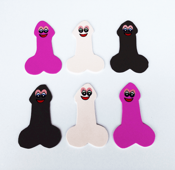 ADORNO DE FOAMY CHICO CON FORMA DE PENE 6 PZAS