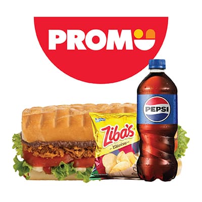 Sandwich de Carne + Pepsi Regular+Papitas Zibas