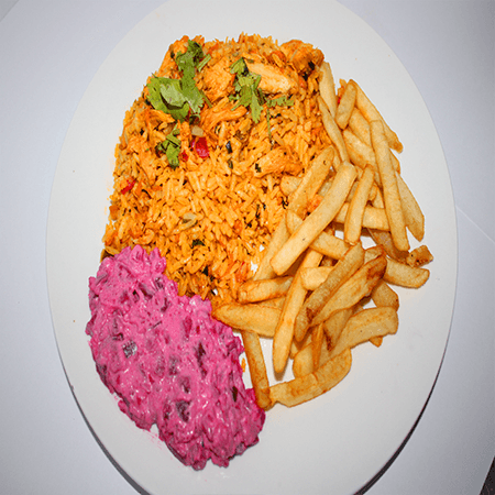 Arroz Con Pollo + Bebida Natural 12Oz