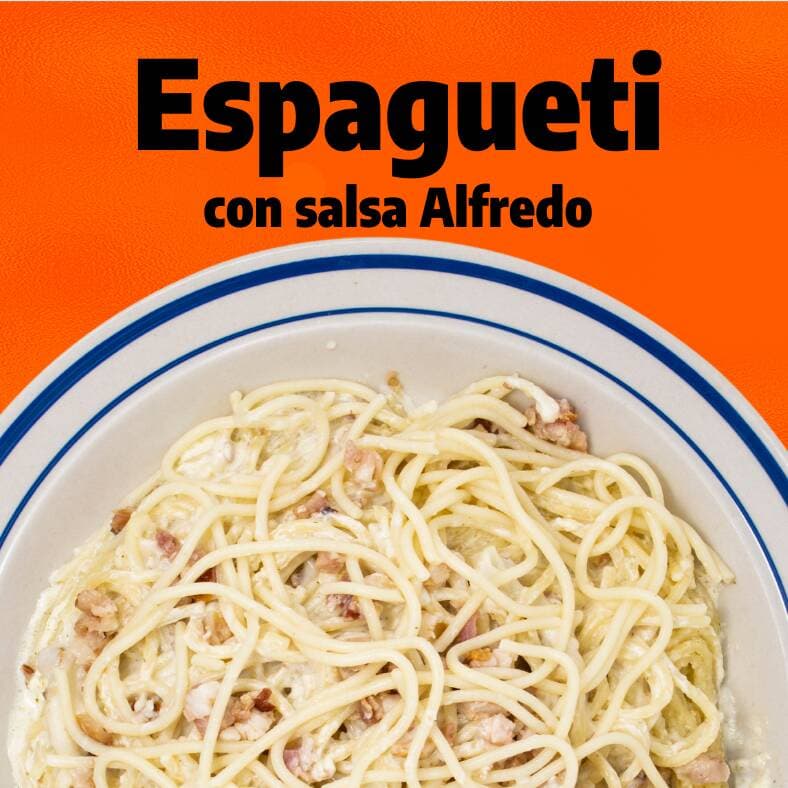 Espagueti con Salsa Alfredo