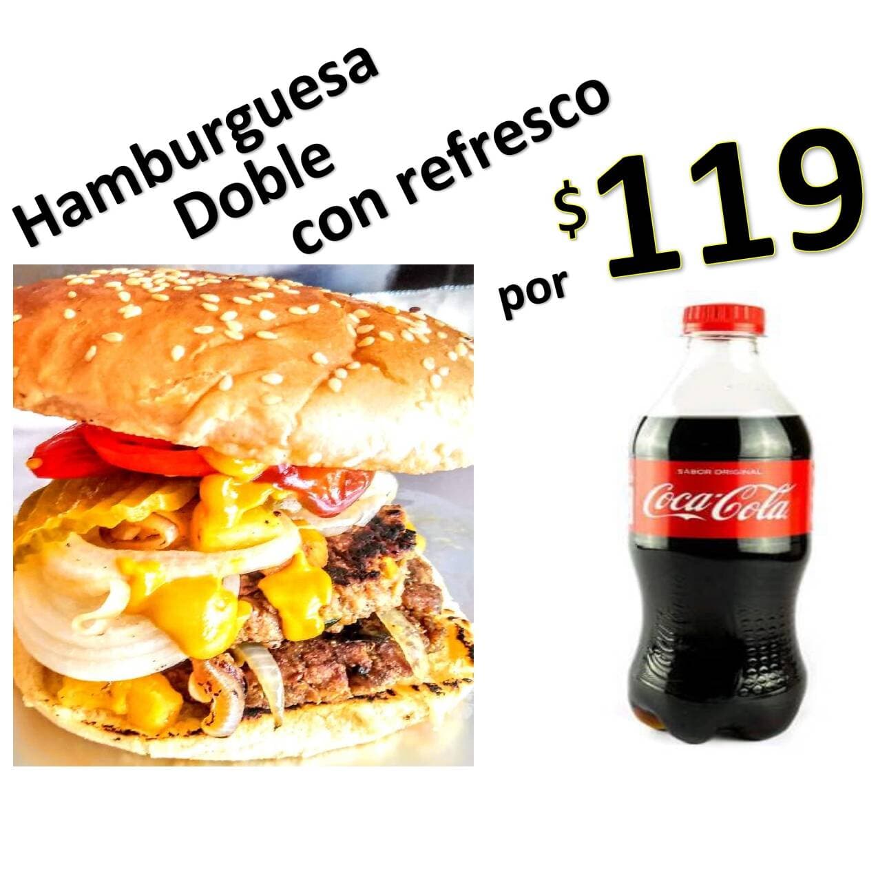 Hamburguesa Doble con Refresco