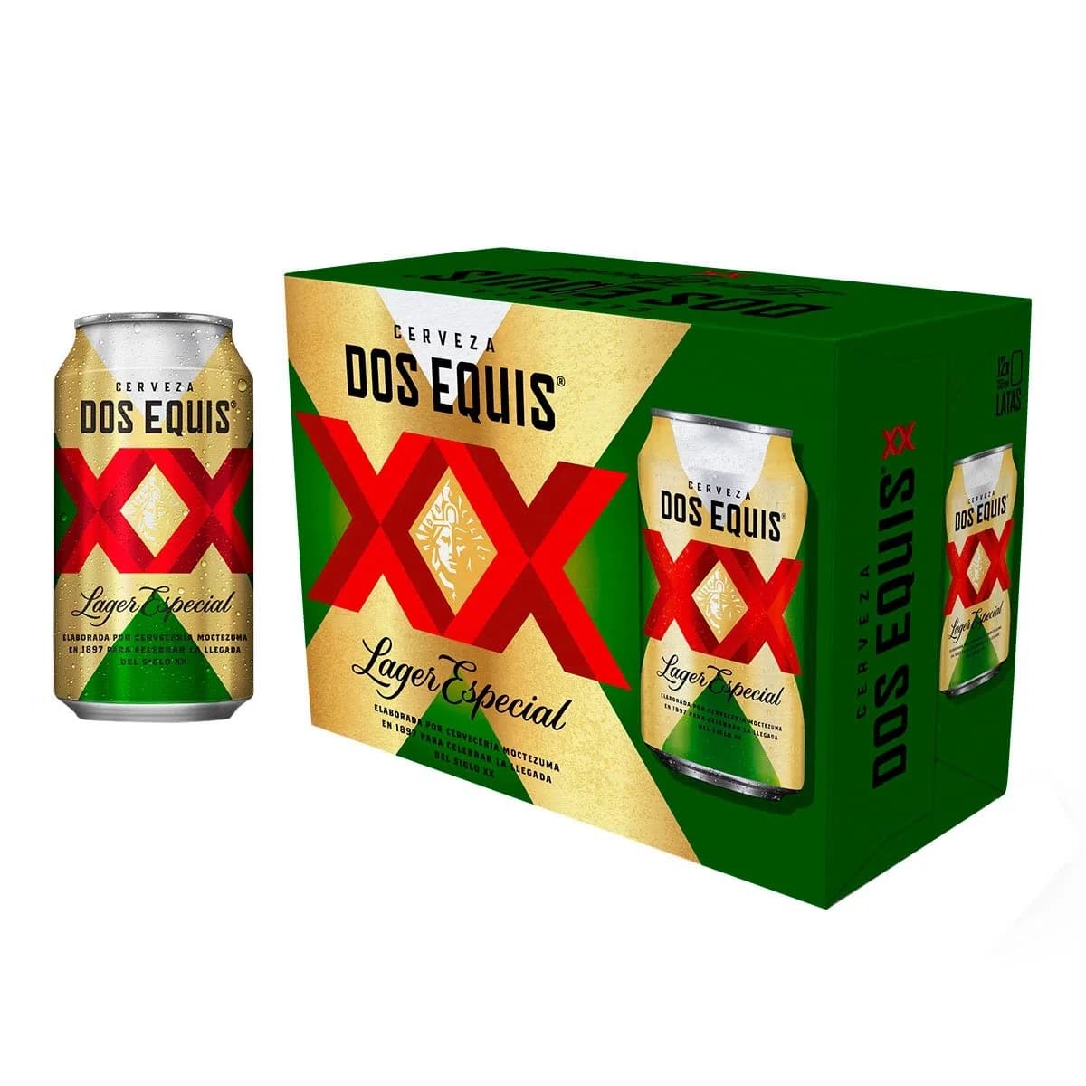 XX Cerveza Lager 12 Pack Lata 355 ml
