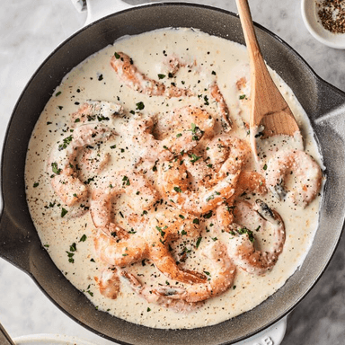 Medio Kilo de Camarones en crema de Ajo (2 persona