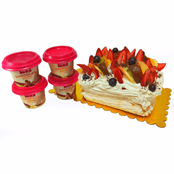 Merengón Familiar X 4 Sencillo + 4 vasos hel 60 gr