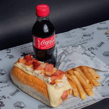 2 Perros POLLO Gratinado+2 Francesas+2 Gaseosas