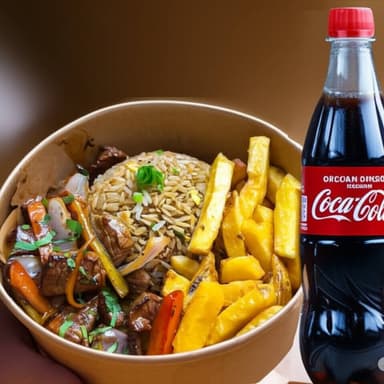 Combo Arroz Chaufa Lomo  Mas Gaseosa 250ml