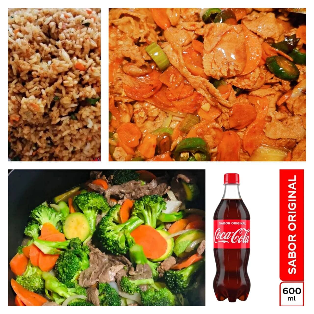 Carnes Picoso y Brócoli con Bistec,600ml（辣肉+菜花+可乐）