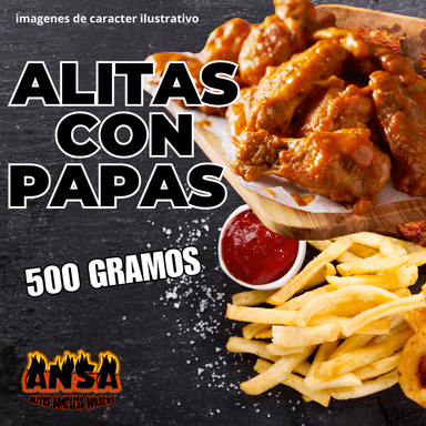 500 GRAMOS DE ALITAS CON PAPAS