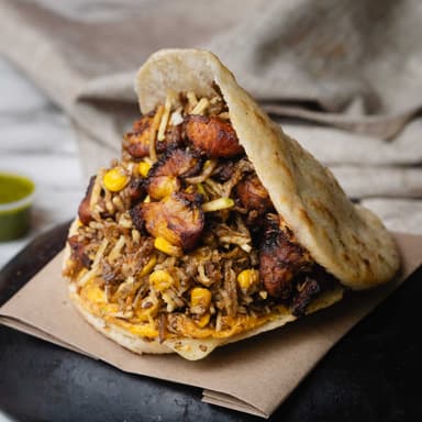 Arepa Mazorcada de Plátano y Huevo
