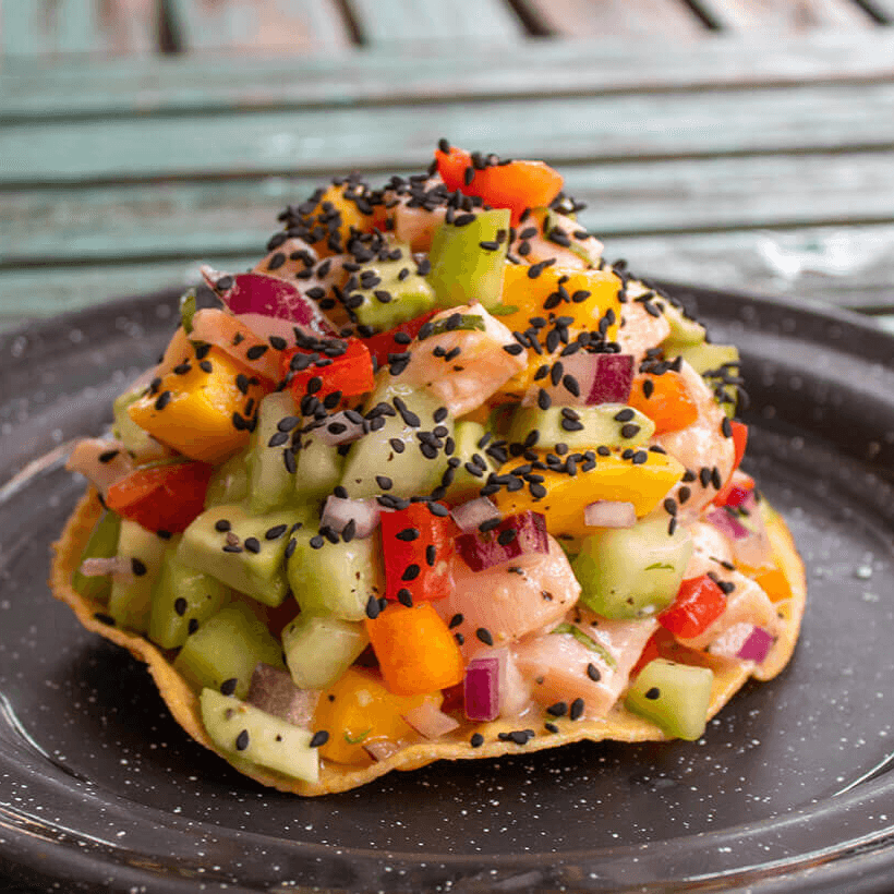 TOSTADA DE MANGO PESCADO