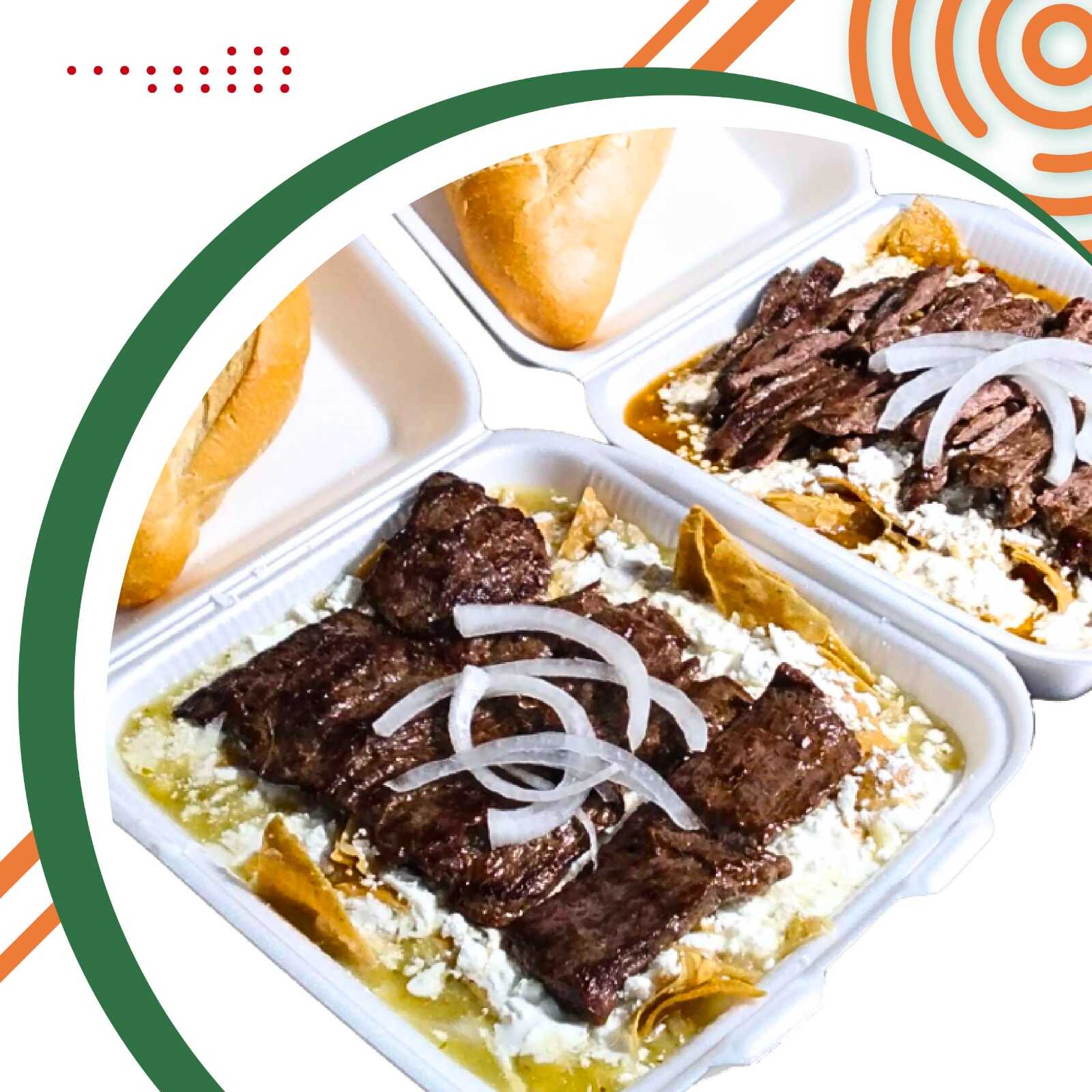 Chilaquiles con Arrachera  Entera