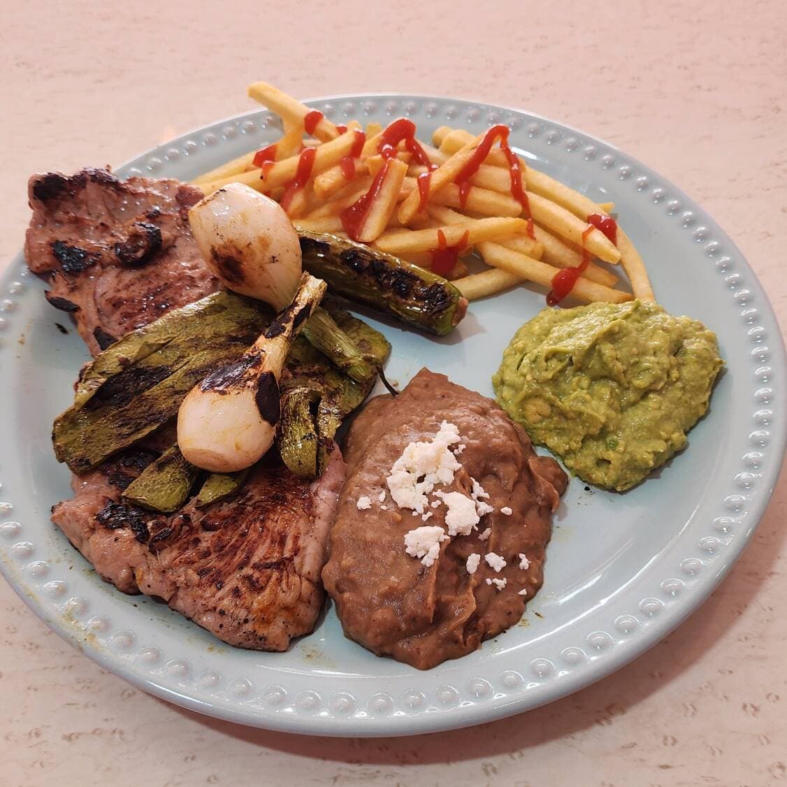 Arrachera Con Papas