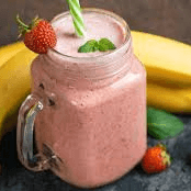 Jugo Combinado de Fresa, Plátano y Leche 1/2 Litro