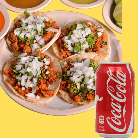 2 ORDENES TACOS AL PASTOR + 1 COCA COLA 355ML