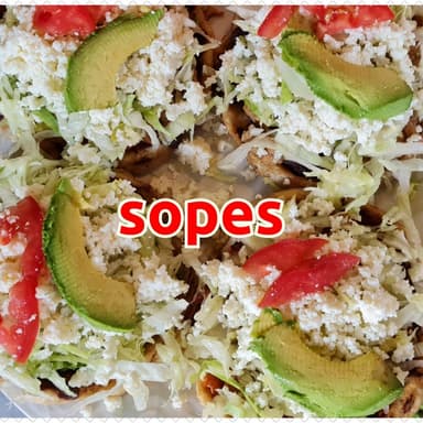 Sopes de Diferentes Guisos