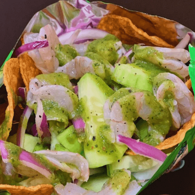 Tosti Camarón en Aguachile