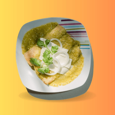 Enchiladas verdes con Café de Olla o Agua Fresca