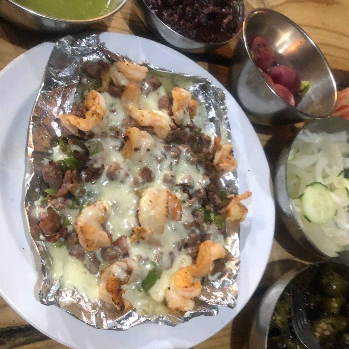 Papa de Carne con Camarón