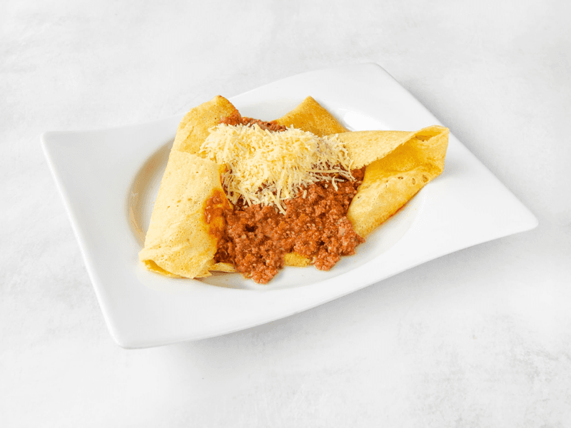 Crepe Boloñesa y Queso