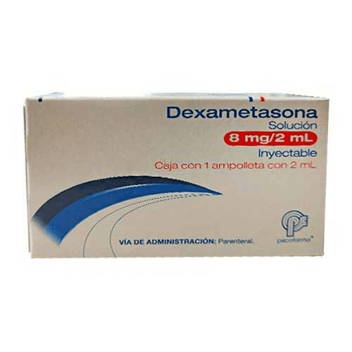 DEXAMETASONA SOL 8MG/2ML CJA CON 1 AMPOLLETA